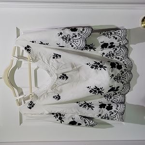 Light cotton off shoulder embroidery eyelet lace shirt NEW WITH TAGS